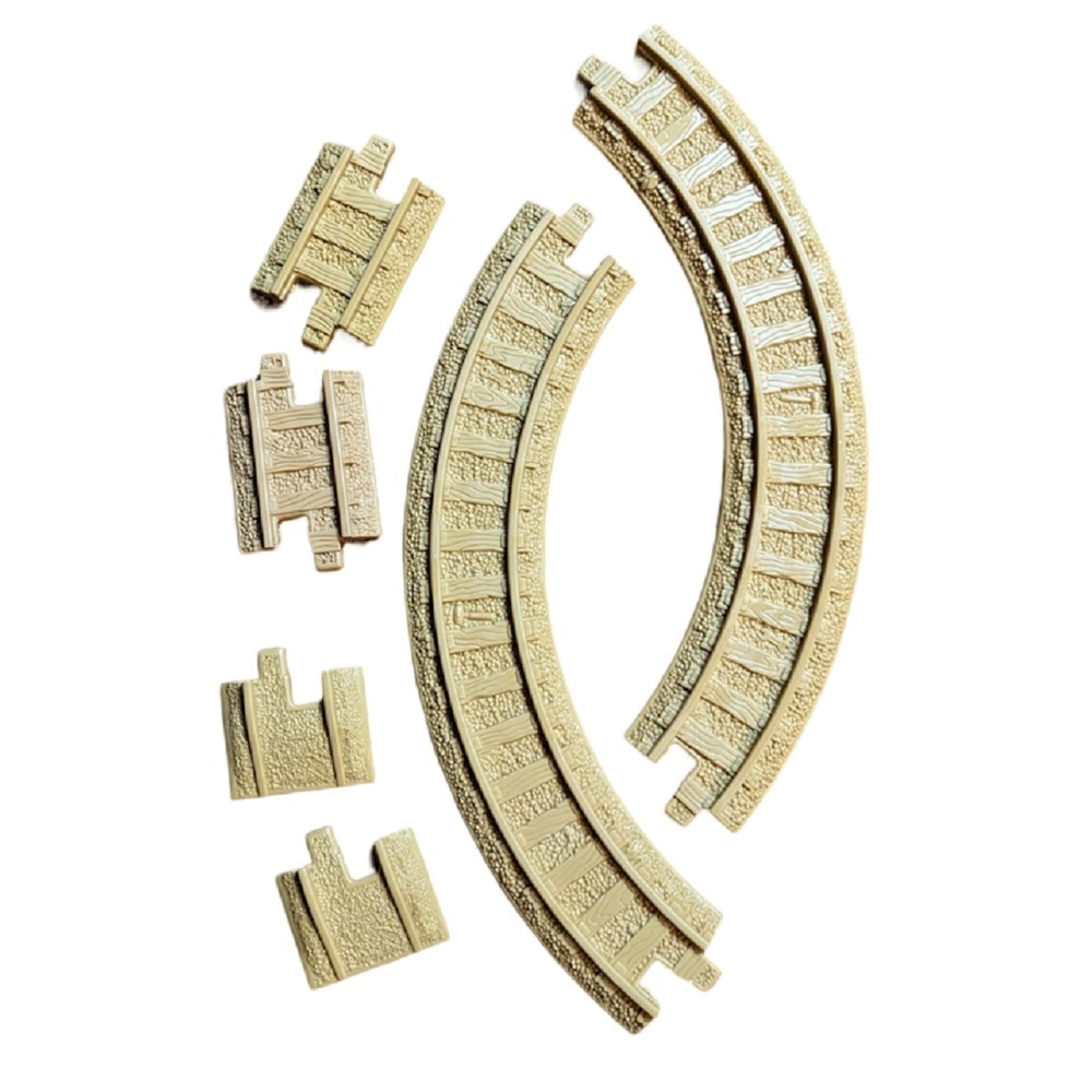 GeoTrax Large Curved Track + More, 6 Pieces Fisher Price Tan Track Plastic GUC